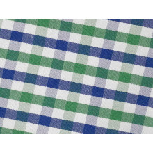 Green/Navy verifica confortável fio tingido camisas de tecido